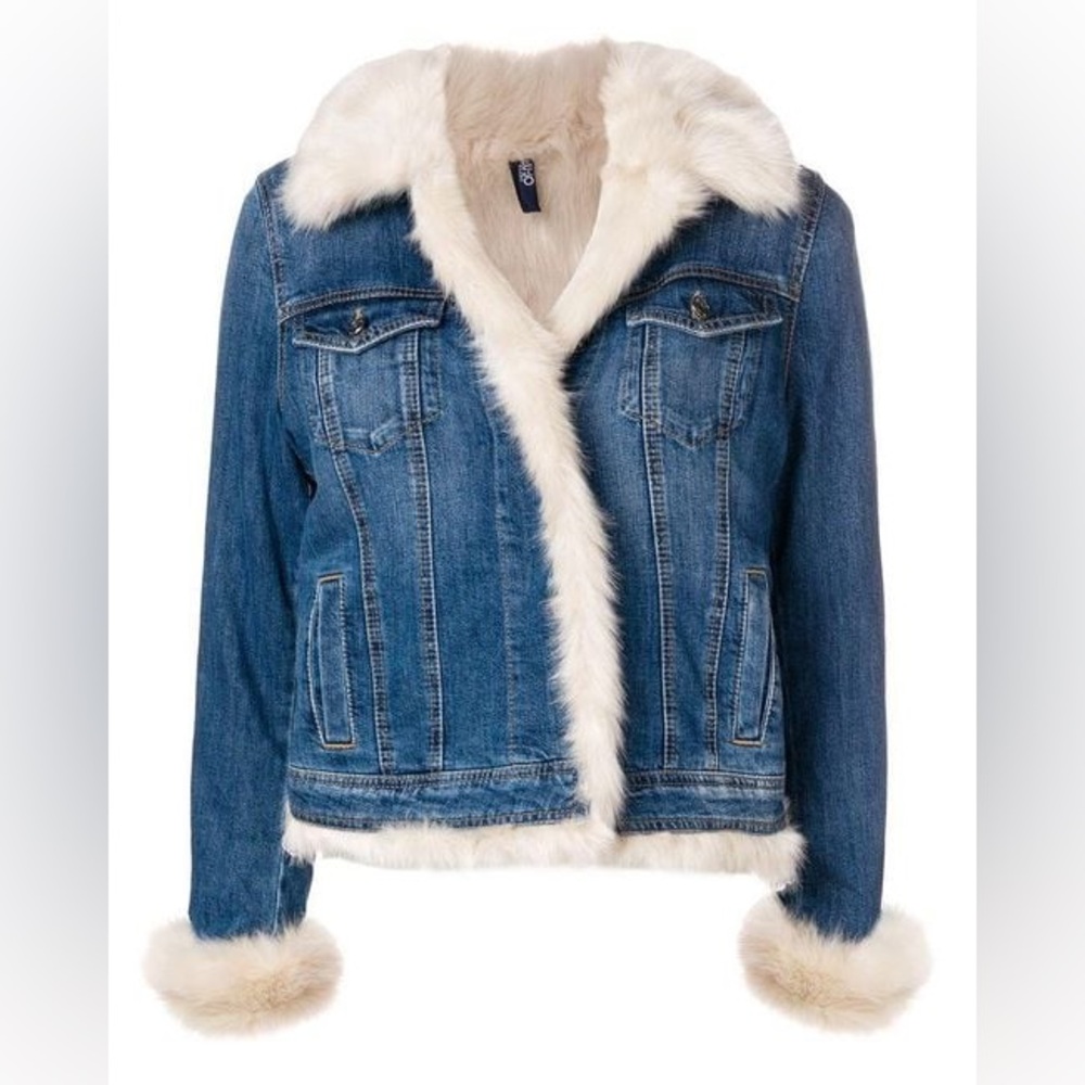 Liu Jo Denim Fur Trim Jacket